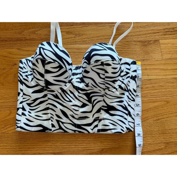 ELLACCI Zebra Print Bustier Crop Top Corset - XS B cup Sassy - Picture 6 of 6